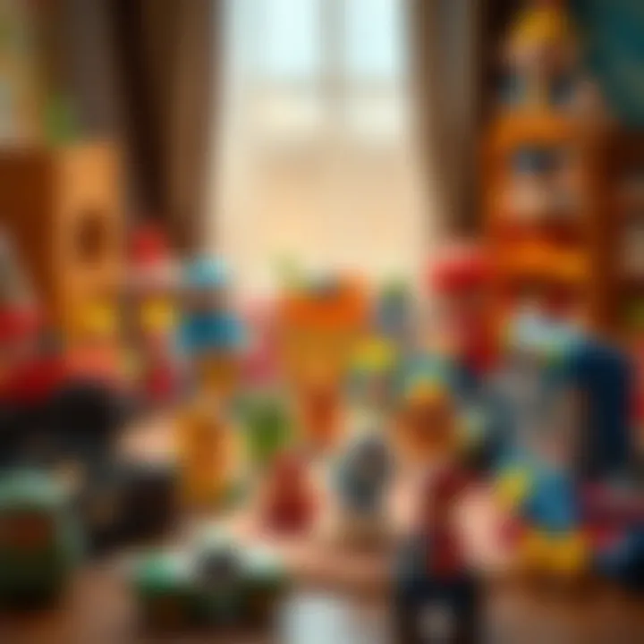Creative play scene with various fun toys displayed