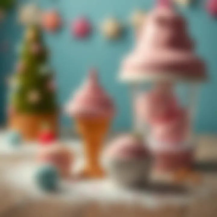 A collection of creative toys inspired by the pink starry ice cream theme.
