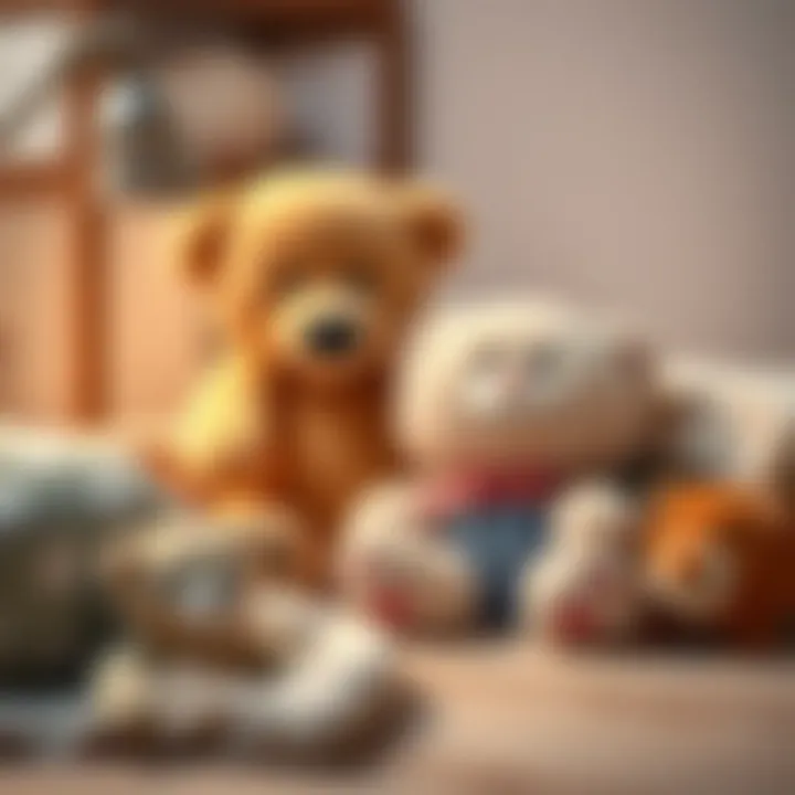 A cozy setup illustrating criteria for choosing plush toys for children