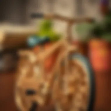 Close-up of design elements of a decorative bicycle