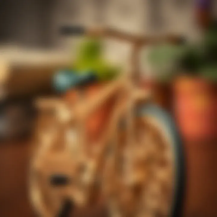 Close-up of design elements of a decorative bicycle