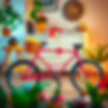 Colorful decorative bicycle used as home decor