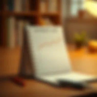 Diagram illustrating the connection between notebook lines and creative expression.