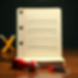 Illustration showing various notebook lines and their impact on writing skills.