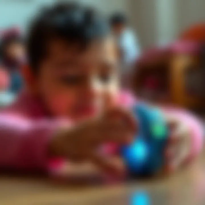 Illustration showing developmental benefits of color-changing bracelets for children