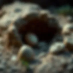 Dinosaur egg discovery site with fossils