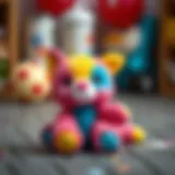 Colorful soft toy promoting creativity