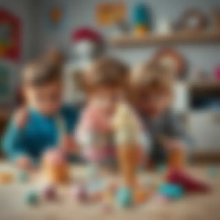 Children engaged in imaginative play with ice cream toys