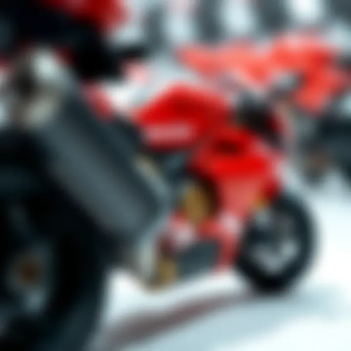Close-up of intricate details in LEGO Ducati designs