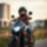 Child enjoying riding an electric motorcycle