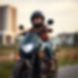 Child enjoying riding an electric motorcycle