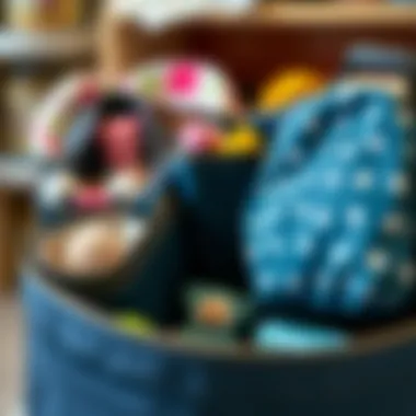 Detailed look at baby bag interior with compartments