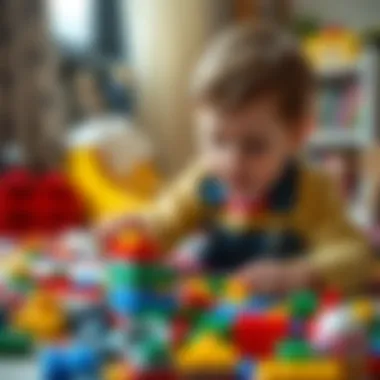 Engagement and Development Through Play Child engaged in play with Lego blocks promoting development