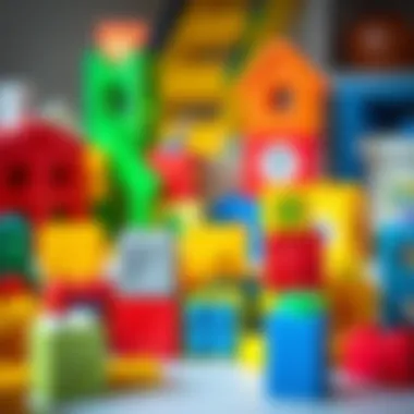 Creative play ideas displayed with colorful blocks