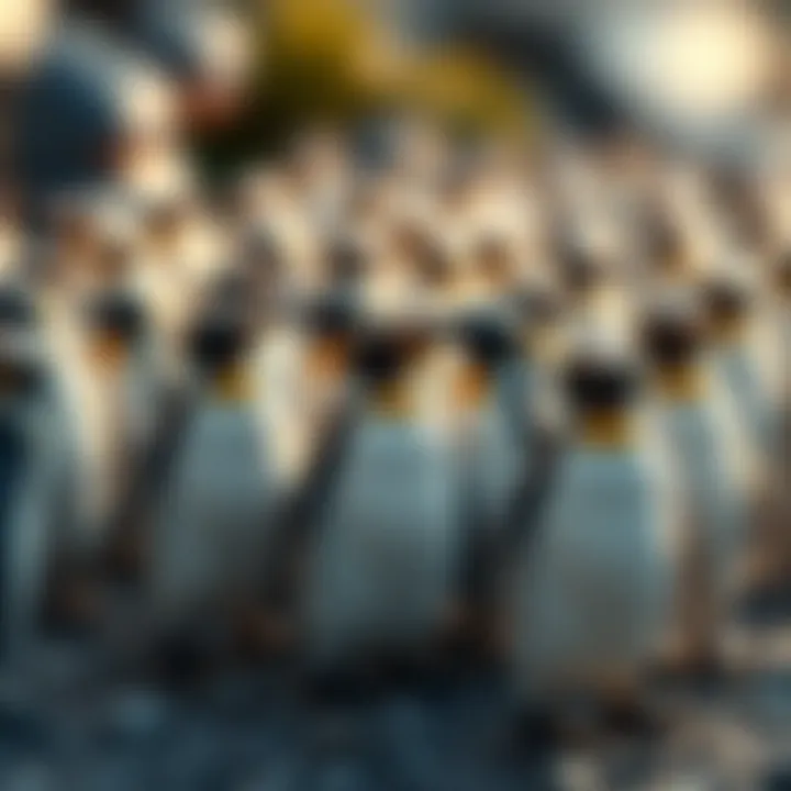 Waddling Penguins A group of penguins waddling together