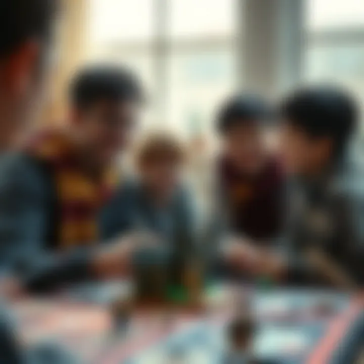 Family enjoying Harry Potter themed games together