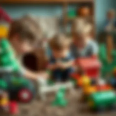 Children engaging in imaginative play with farm toys