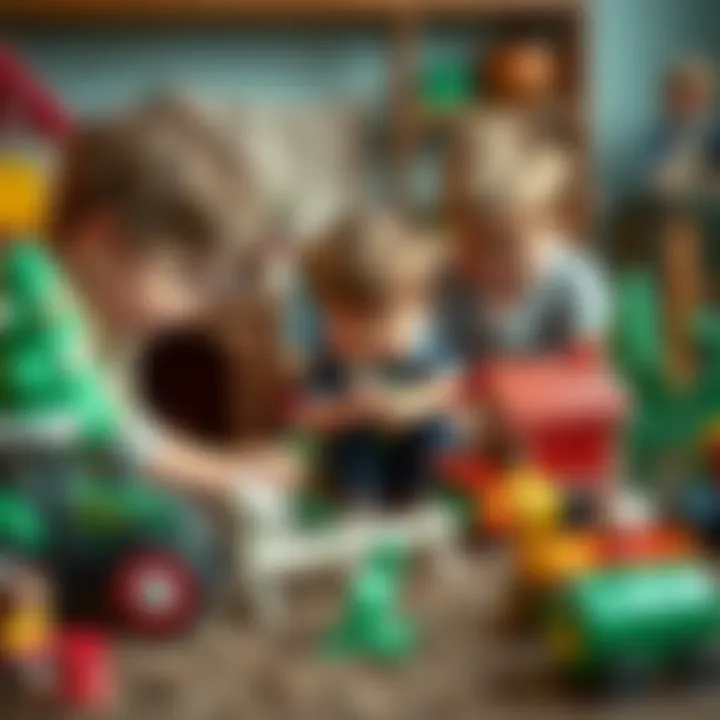 Children engaging in imaginative play with farm toys