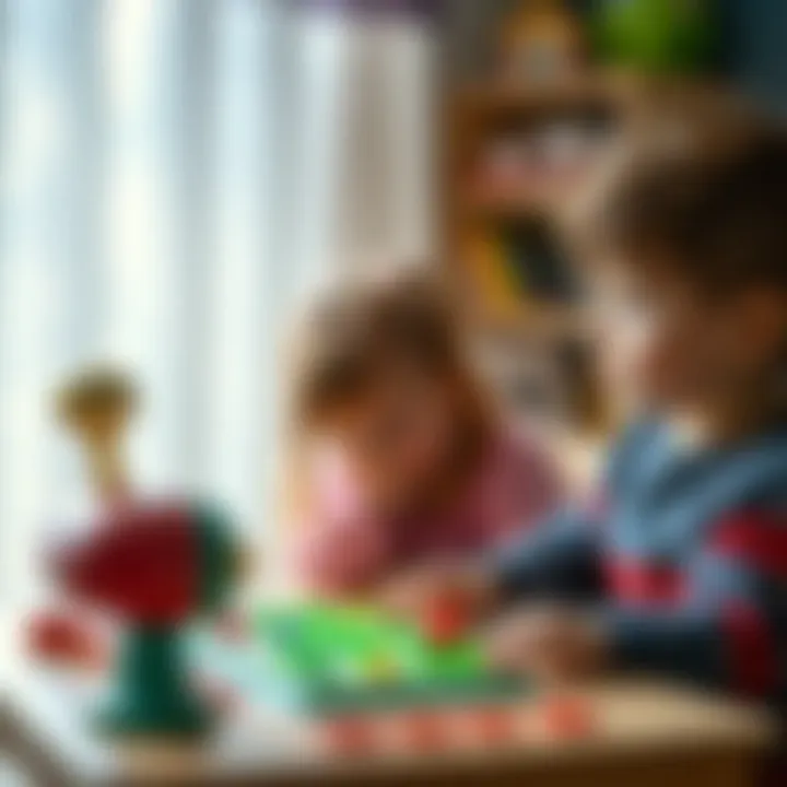 Children exploring cognitive skills through interactive learning