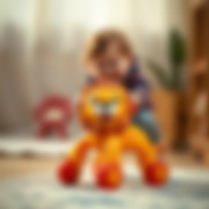 Child enjoying playtime with the Fisher Price Lion Walker