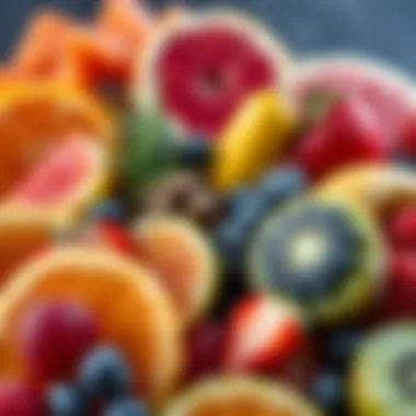 A variety of frozen fruits arranged beautifully