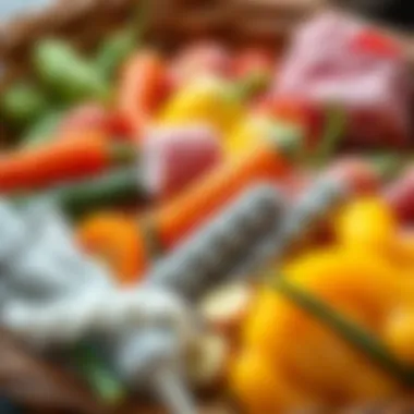 Colorful assortment of frozen vegetables in a basket