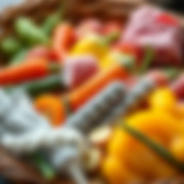 Colorful assortment of frozen vegetables in a basket
