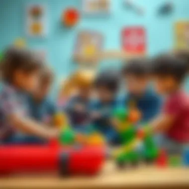 Group of children collaborating in imaginative play