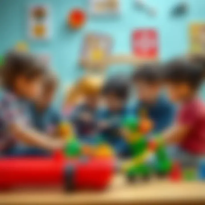 Group of children collaborating in imaginative play