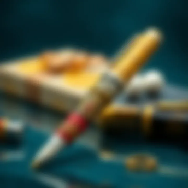 A beautifully designed pen with intricate details