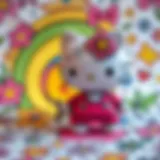 A vibrant Hello Kitty coloring page filled with creative designs