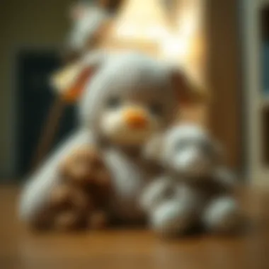 A historical timeline showcasing the evolution of plush toys