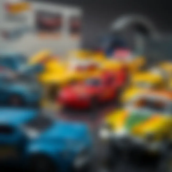 A collector's showcase of Hot Wheels displaying various eras