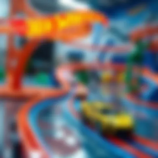 A dynamic Hot Wheels track showcasing vibrant colors and thrilling designs.