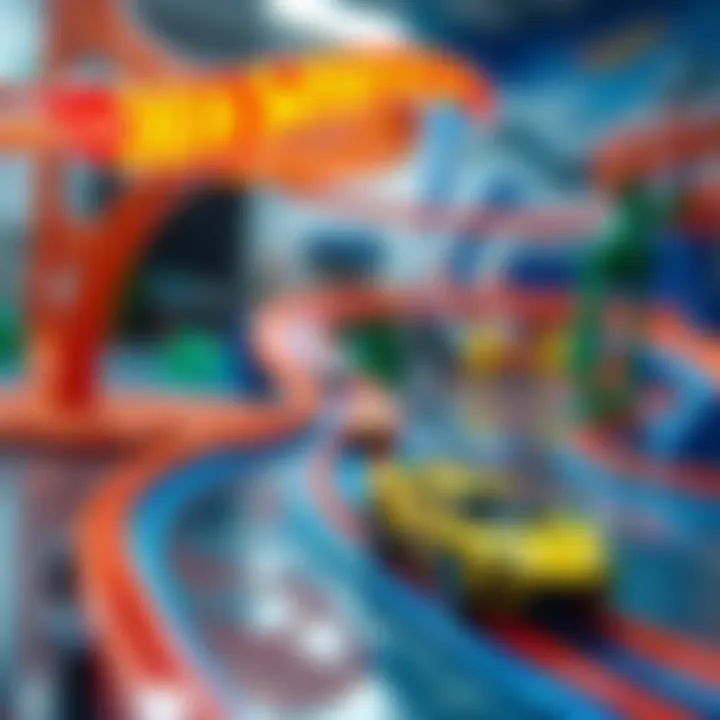 A dynamic Hot Wheels track showcasing vibrant colors and thrilling designs.