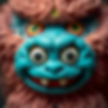 Close-up of Huggy Wuggy's features