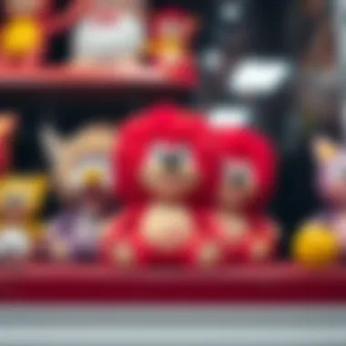 Colorful Huggy Wuggy toy displayed on a shelf