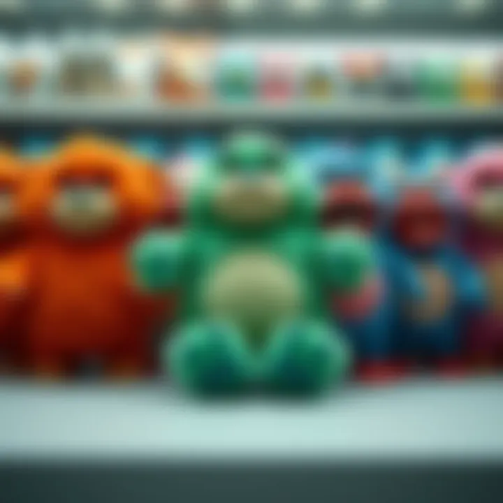 Different types of Huggy Wuggy toys available in a store