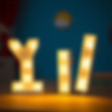Creative illuminated letters in a playful environment