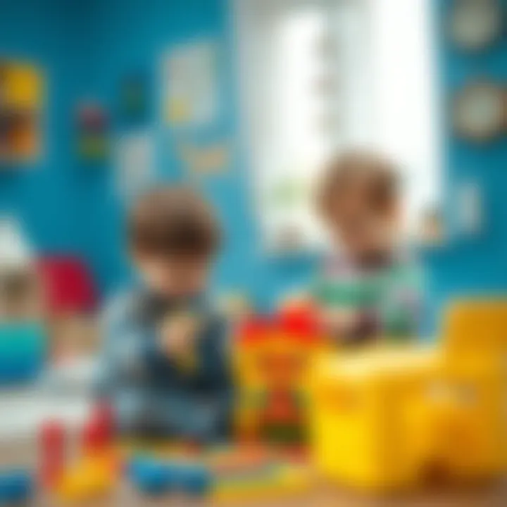 Children engaging in interactive play with learning materials