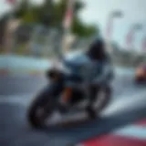 Dynamic portrayal of Jackson Storm racing on the track, showcasing his sleek design and speed.