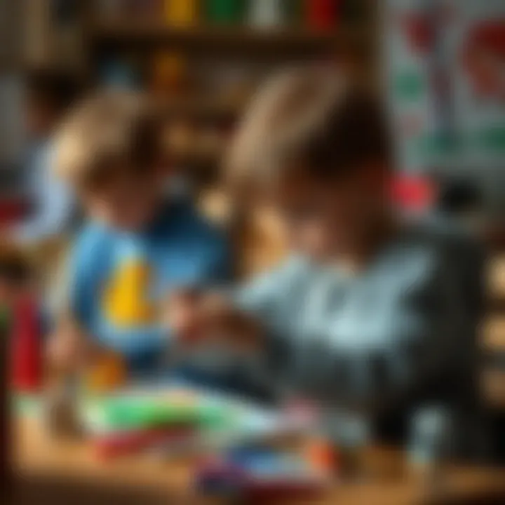 Children engaged in creative painting activities