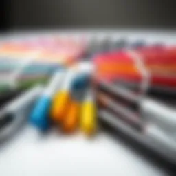 Colorful markers arranged in a creative pattern