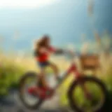 A girl exploring nature on her bicycle