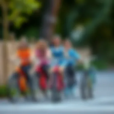 Group of girls riding bicycles together