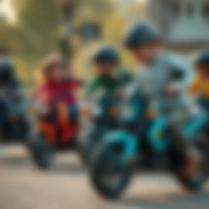 Children engaging with Kral electric motorcycles, highlighting enjoyment and learning.