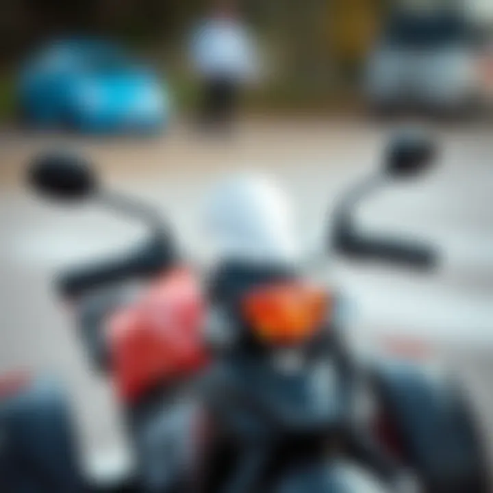 Close-up of safety features on a kids' three-wheeler