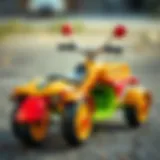 Colorful three-wheeled motorbike for kids