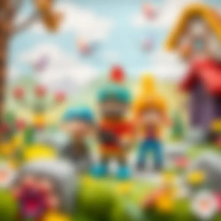 A vibrant coloring page featuring Kral Şakir and his friends surrounded by whimsical landscapes.