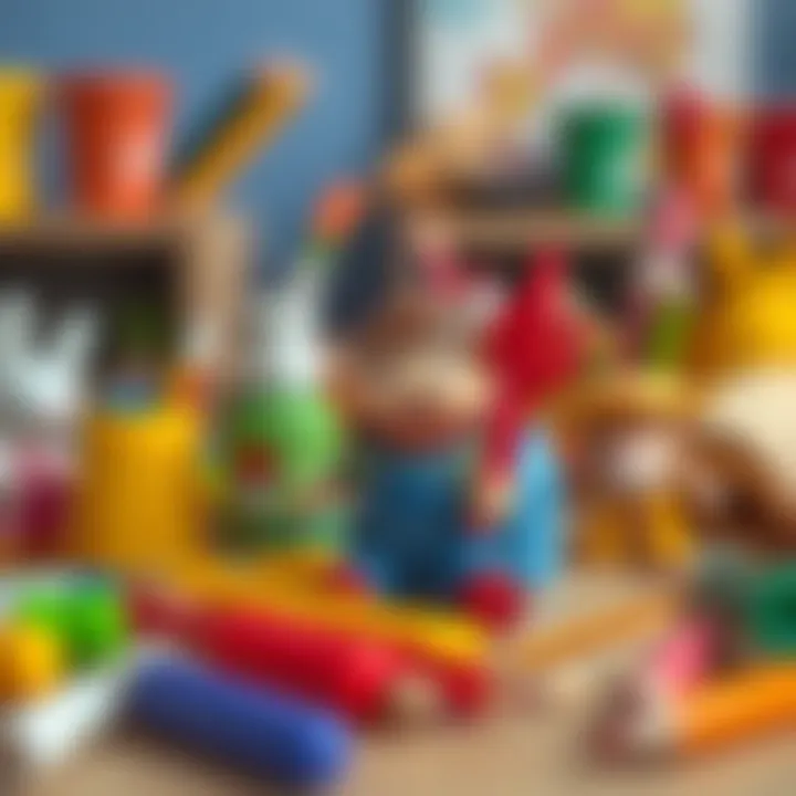 Creative art supplies for preschool activities